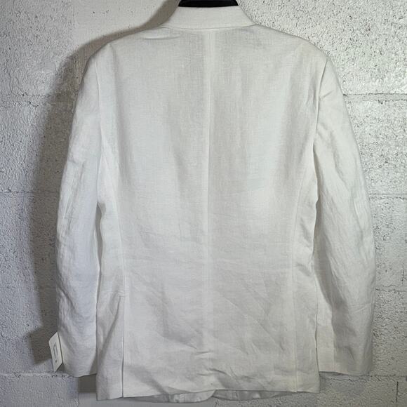 Bar III Men's Slim-Fit White 100% Linen Suit Jacket white 40L $360 - Picture 6 of 10